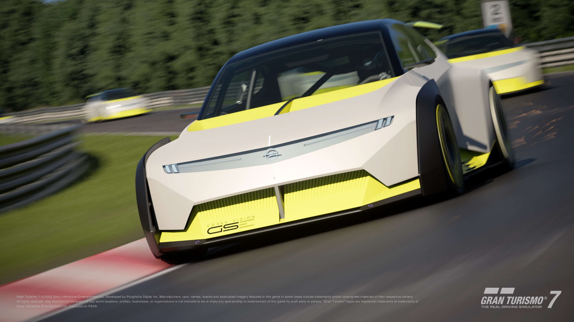 Концепт-кар Opel Corsa GSE Vision Gran Turismo на треці під час перегонів